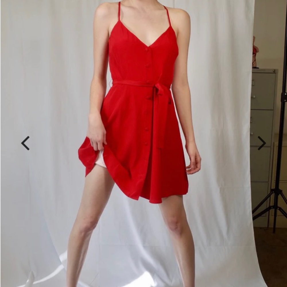 L’ecole Des Femmes Red Silk Adjani Dress